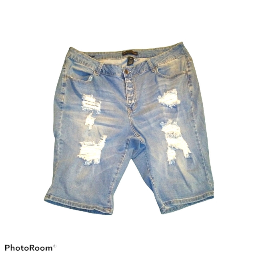 Traffic Jean Wear Bermuda Ripped Jean Shorts
